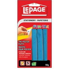 LePage Fun-Tak Reusable Adhesive - For Photo, Poster, Indoor, Office, Home - 1 / Pack - Blue