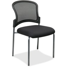 OSP Designs Visitor Chair - Coal Fabric Seat - Titanium Frame - Four-legged Base - 1 Each