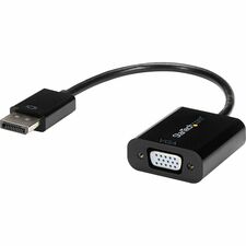 StarTech.com DisplayPort to VGA Adapter, Active DP to VGA Converter, 1080p Video, DP to VGA Adapter Dongle (Digital to Analog), DP 1.2 - Active DisplayPort to VGA adapter connects VGA monitor 2048x1280/1920x1200/1080p 60Hz; DP 1.2 HBR2; EDID/DDC - DP to VGA adapter for DP/DP++ source w/standard DP connector - Sleek DP to VGA video converter w/non-latching DP connector - OS independent