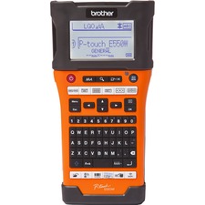 Brother P-touch EDGE PT-E550W Electronic Label Maker - Thermal Transfer - 30 mm/s Mono - 180 x 360 dpi - Tape, Label0.14" (3.50 mm), 0.24" (6 mm), 0.35" (9 mm), 0.47" (12 mm), 0.71" (18 mm), 0.94" (24 mm) - LCD Screen - Power Adapter, Battery - Lithium Ion (Li-Ion) - Battery Included - High Visibility Industrial Orange - PC, Mac, Handheld - for Industry, Office