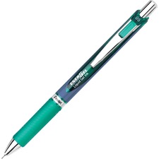 EnerGel Gel Pen - 0.5 mm (0.02") Needle, Fine Pen Point - Refillable - Retractable - Green Ink - Gel-based, Liquid Gel Ink - Green Barrel - Metal Tip - 1 / Piece