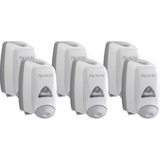 Provon FMX-12 Foam Soap Dispenser - Manual - 1.32 quart Capacity - Key Lock, Soft Push, Wall Mountable - Dove Gray - 6 / Carton