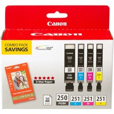 Canon Original Inkjet Ink Cartridge - Pigment Black, Cyan, Magenta, Yellow - 4 / Pack - Inkjet - 4 / Pack