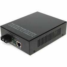 AddOn 10/100/1000Base-TX(RJ-45) to 1000Base-MX(SC) MMF 1310nm 2km IEEE802.3at/48V/1.0A/50W POE Media Converter