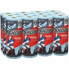 Scott Original Shop Towels - Fresh - 10.40" x 11" - 55 Sheets/Roll - Blue - 12 / Carton