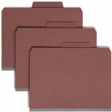 Smead SuperTab 2/5 Tab Cut Letter Recycled Classification Folder - 8 1/2" x 11" - 2" Expansion - 2 x 2S Fastener(s) - 2" Fastener Capacity for Folder - Top Tab Location - Right of Center Tab Position - 2 Divider(s) - Red - 100% Recycled - 10 / Box