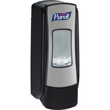 PURELL® ADX-7 Push-Style Dispenser for PURELL Hand Sanitizer - Manual - 23.67 fl oz Capacity - Chrome, Black - 1Each
