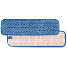 Rubbermaid Commercial Hygen 18" Microfiber Wet Pad - 5.2" Width x 18" Length - Durable - MicroFiber - Blue - 1Each