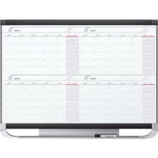 Quartet® Prestige® 2 Magnetic Four Month Calendar Board, 3' x 2', Total ...