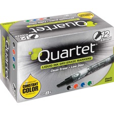 Quartet® EnduraGlide® Dry-Erase Markers, Chisel Tip, Assorted Colors, 12 Pack - Chisel Marker Point Style - Assorted - 12 / Pack