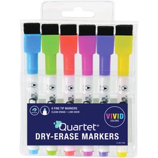 Quartet® ReWritables® Mini Dry-Erase Markers, Magnetic, Assorted Vivid Colors, 6 Pack - Ultra Fine Marker Point - Yellow, Bright Purple, Lime Green, Orange, Cyan, Magenta - 6 / Set