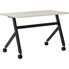HON Multipurpose Table - Fixed Base - Laminated, Light Gray Top - 48" Table Top Width x 24" Table Top Depth x 1" Table Top Thickness - 29.5" Height - Steel