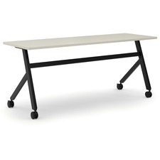 HON Multipurpose Table - Fixed Base - Laminated, Light Gray Top - 72" Table Top Width x 24" Table Top Depth x 1" Table Top Thickness - 29.5" Height - Steel
