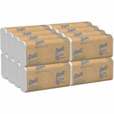 Scott 100% Recycled Fiber Multifold Paper Towels with Absorbency Pockets - 9.20" x 9.40" - White - Fiber - 16 / Carton