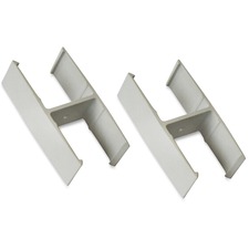 Lorell 180-degree Straight Panel Connectors - 1.25" Width x 2.25" Depth x 0.63" Height - Aluminum - Aluminum - 2 / Set