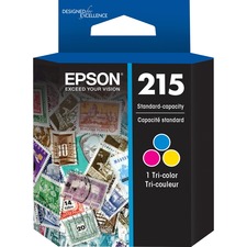 Epson 215 Original Inkjet Ink Cartridge - Tri-color - 1 Each - 215 Pages