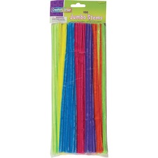 Creativity Street Jumbo Chenille Pipe Cleaners - Craft Project, Classroom - 12"Height x 0.25"Width x 236.2 milThickness x 15"Length - 100 / Pack - Neon - Polyester