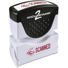 COSCO SCANNED Message Stamp - Message Stamp - "SCANNED" - 0.50" Impression Width - Red - Rubber - 1 Each