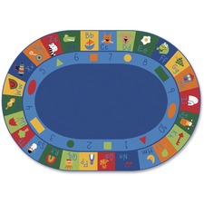 Carpets for Kids Learning Blocks Oval Seating Rug - 11.67 ft Length x 99" Width - Oval - Learning Blocks, Letters, Numbers, Shapes