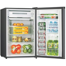 Lorell Compact Refrigerator - 90.61 L - Manual Defrost - Manual Defrost - Reversible - 90.61 L Net Refrigerator Capacity - Black - Steel, Fiberglass, Plastic