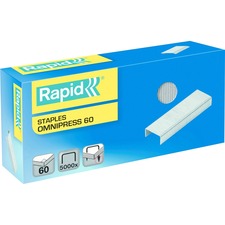 Rapid Omnipress 60 Staples - 5,000/bx - 60 Sheets Capacity - 210 Per Strip - 0.31" Leg - Silver - 5000 / Box