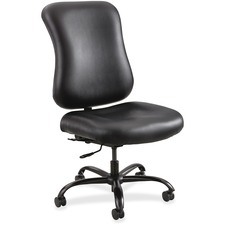 Safco Optimus Big & Tall Chair - Black Vinyl Seat - Black Vinyl Back - High Back - 5-star Base - 1 Each