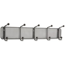 5-hook Steel Mesh Wall Rack Steel Black - each