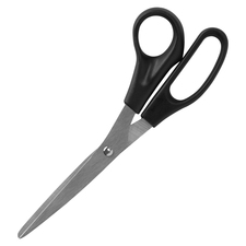 Sparco 8" Bent Multipurpose Scissors - 8" (203.20 mm) Overall Length - Bent - Stainless Steel - Black - 2 / Pack