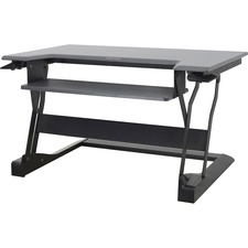 Ergotron Workfit-T, Sit-Stand Desktop Workstation (Black) - For - Table TopRectangle Top - Adjustable Height x 35" Table Top Width x 23" Table Top Depth x 35" Width x 25" Depth - Black - 1 Each