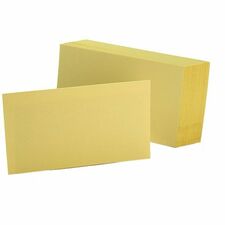 Oxford Colored Blank Index Cards - 100 Sheets - Plain - 3" x 5" - Canary Paper - Durable - Recycled - 100 / Pack