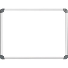 Quartet Euro Magnetic Erase Board - 48" (121.92 cm) Width x 36" (91.44 cm) Height - White Surface - Anodized Satin Aluminum Frame - Rectangle - Magnetic - Built-in Mounting System, Smooth Surface