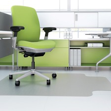 Deflecto Hard Floor Chairmats - Hard Floor - 60" (1524 mm) Length x 46" (1168.40 mm) Width - Lip Size 12" (304.80 mm) Length x 25" (635 mm) Width - Wide Lip - Textured - Polyethylene Terephthalate (PET) - Clear