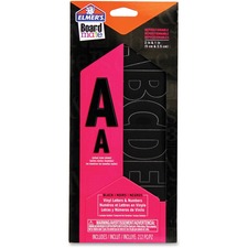 Elmer's Black Reposition Letters and Numbers Stickers - Self-adhesive - Repositionable, Reusable - 2" (50.8 mm) Length - Black - 1 Each