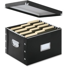 Snap-N-Store Hanging File Box - External Dimensions: 13.3" Width x 16.5" Depth x 1.8"Height - Media Size Supported: Legal, Letter - Heavy Duty - Fiberboard, Polyvinyl Chloride (PVC), Metal - Black - For File, Folder - 1 Each