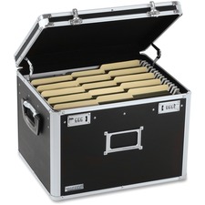 Vaultz Letter/Legal Size File Chest - External Dimensions: 13.5" Width x 16.5" Depth x 12"Height - Media Size Supported: Letter, Legal - Combination Lock Closure - Rubber - Black - For File Folder, Document, File - 1 Each