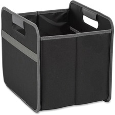 Merangue Fully Collapsible Storage Bins - Internal Dimensions: 12" (304.80 mm) Width x 9.50" (241.30 mm) Depth x 10.50" (266.70 mm) Height - External Dimensions: 12.8" Width x 10.3" Depth x 11.5" Height - Nylon, Vinyl - Black - For File, Folder - 1 Each