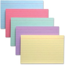 TOPS Colour Pack Index Cards - 6" Divider Width - Cherry, Green, Canary, Blue, Violet Divider - 100 / Pack