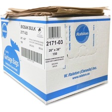 Biosak 2100 Trash Bag - 26" (660.40 mm) Width x 36" (914.40 mm) Length - Brown - 125/Carton - Industrial, Food Waste, Commercial
