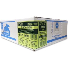 Ralston Strong Industrial Garbage Bags - 42" (1066.80 mm) Width x 48" (1219.20 mm) Length - 0.80 mil (20 Micron) Thickness - Black - Resin - 125/Carton - Industrial, Garbage