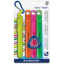 Staedtler Triplus Chisel Tip Hilighters - Broad Marker Point - Chisel Marker Point Style - Fluorescent Assorted Pigment-based Ink - 4 / Pack