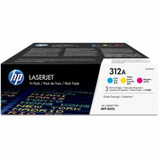 HP 312A (CF440AM) Original Standard Yield Laser Toner Cartridge - Tri-pack - Cyan, Magenta, Yellow - 3 / Carton - 27000 Pages