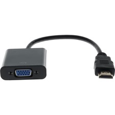 AddOn 0B47069-AO HDMI/VGA Video Cable - 7.9" HDMI/VGA Video Cable for Projector, Monitor, Computer, Video Device - First End: 1 x HDMI 1.3 Digital Audio/Video - Male - Second End: 1 x 15-pin HD-15 - Female - Supports up to 1920 x 1080 - Black - 1 Each
