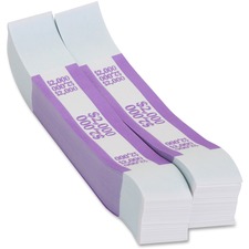 PAP-R Currency Straps - 1.25" Width - Total $2,000 in $20 Denomination - Self-sealing, Self-adhesive, Durable - 20 lb Basis Weight - Kraft - White, Violet