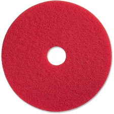 Genuine Joe Red Buffing Floor Pad - 20" Diameter - 5/Carton x 20" Diameter x 1" Thickness - Buffing, Scrubbing, Floor - 175 rpm to 350 rpm Speed Supported - Flexible, Resilient, Rotate, Dirt Remover - Fiber - Red