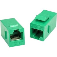 Unirise Cat5e RJ45 Keystone In-line Coupler, Green