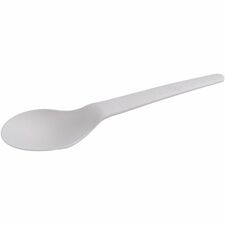 Eco-Products 6" Plantware High-heat Spoons - 1 Piece(s) - 20/Carton - Spoon - 1 x Spoon - Disposable - Pearl White
