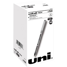 uni-ball Vision Rollerball Pens - Fine Pen Point - 0.7 mm Pen Point Size - Black Pigment-based Ink - 36 / Pack