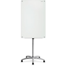 Quartet Dry Erase Board Easel - 24" (2 ft) Width x 36" (3 ft) Height - White Tempered Glass Surface - Rectangle - Floor Standing - 1 Each