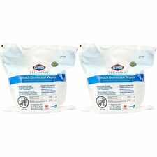 Clorox Healthcare Bleach Germicidal Wipes Refill - For Healthcare - Ready-To-Use - 12" Length x 12" Width - 110 / Pack - 2 / Carton - Disinfectant, Anti-bacterial - White