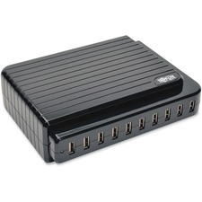 Tripp Lite by Eaton 10-Port USB Charging Station Hub Tablet / Smartphone / iPad / Iphone 5V 21A 105W - 12 W Output Power - 120 V AC, 230 V AC Input Voltage - 5 V DC Output Voltage - 2.40 A Output Current
